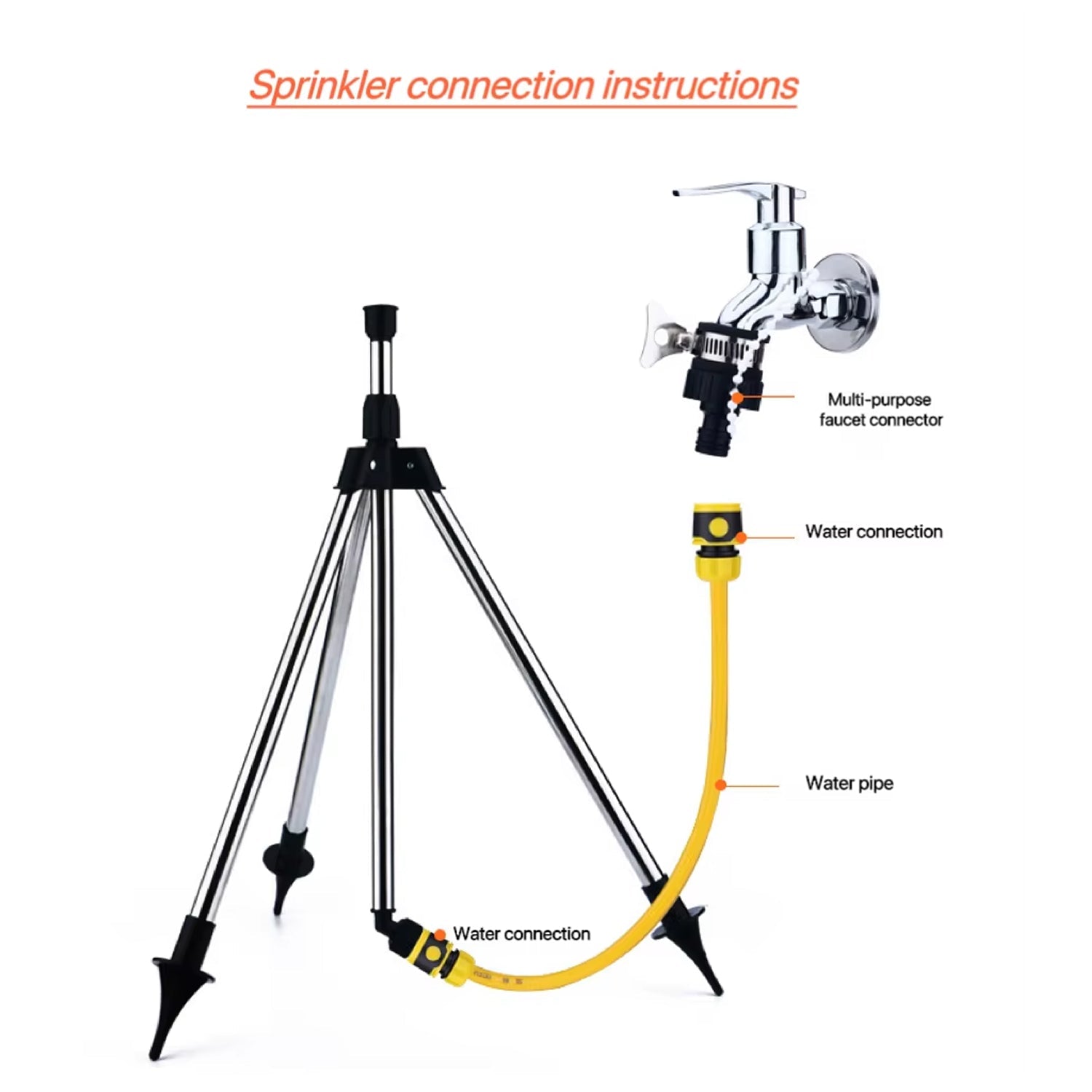 Adjustable Tripod Sprinkler with 360° Coverage & Cooling Mist | Effortless Lawn Irrigation for Healthy Gardens 4