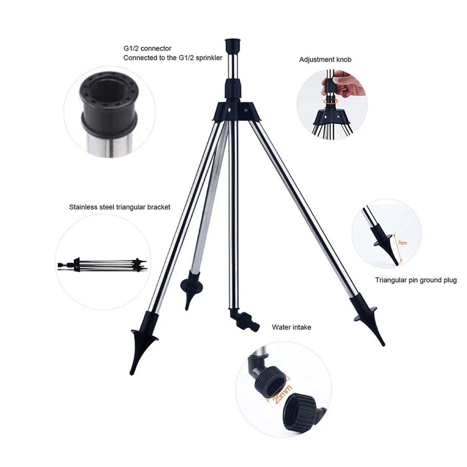 Adjustable Tripod Sprinkler with 360° Coverage & Cooling Mist | Effortless Lawn Irrigation for Healthy Gardens 5