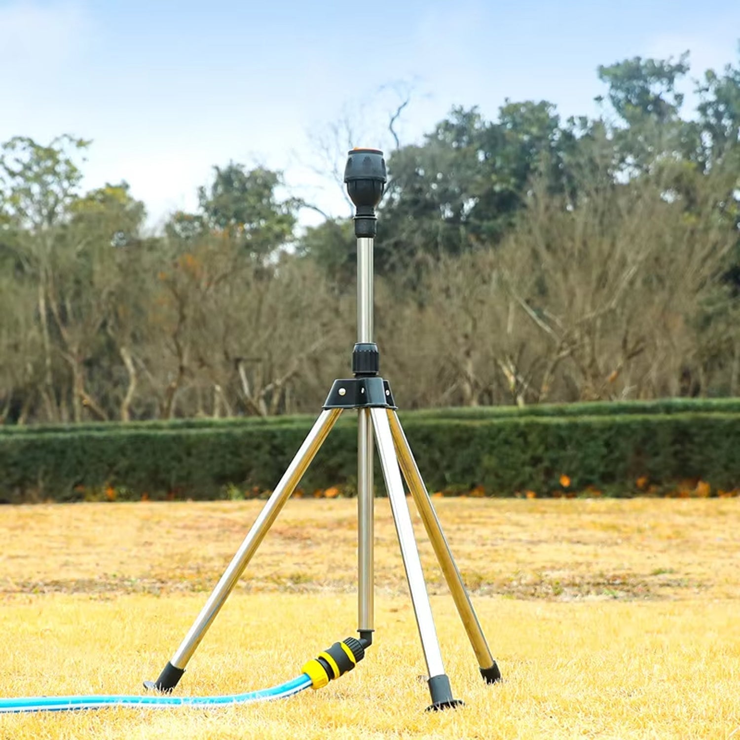 Adjustable Tripod Sprinkler with 360° Coverage & Cooling Mist | Effortless Lawn Irrigation for Healthy Gardens 8