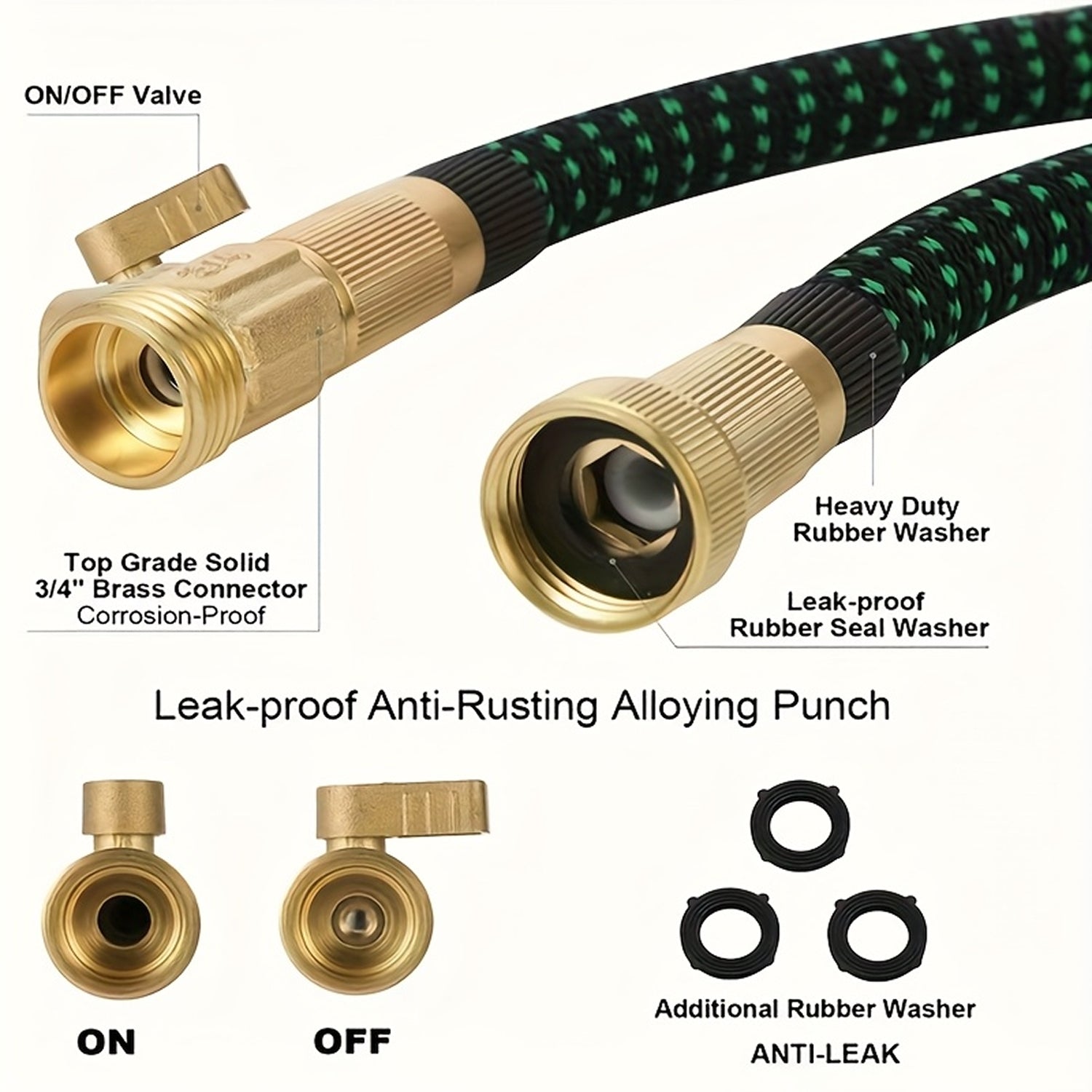 Expandable Garden Hose | 100ft Lightweight Water Hose with 10 Spray Modes | Durable & Kink-Free for Effortless Watering 2