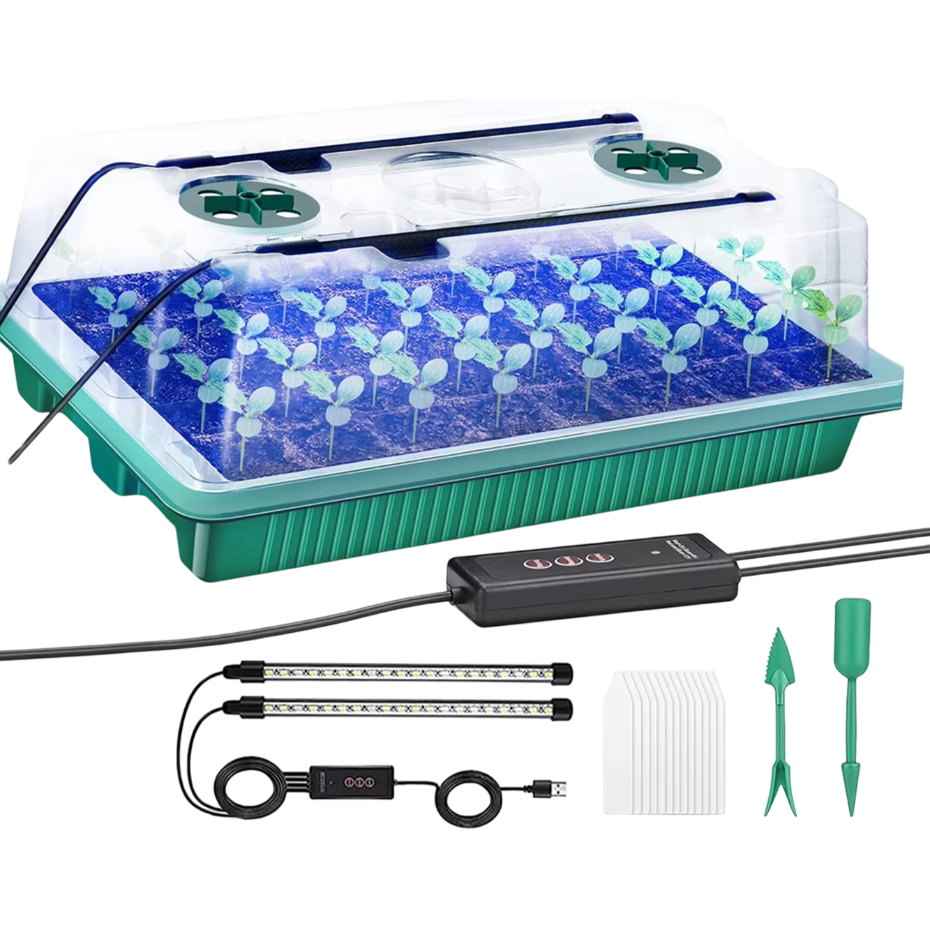Indoor Garden Pro | Seed Starter Tray with Full Spectrum LED Light & Humidity Control | Efficient Seedling Growth Solution 0
