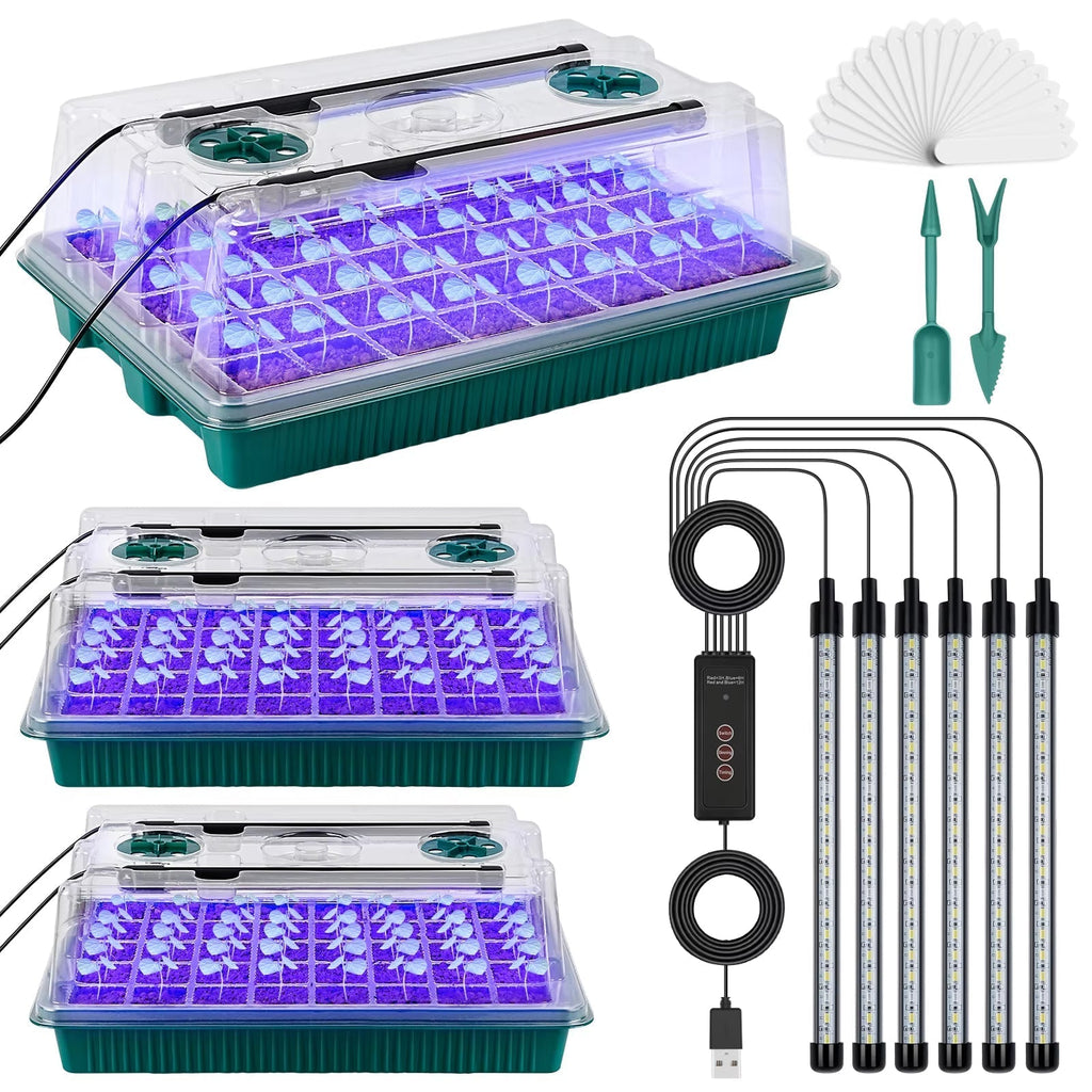 Indoor Garden Pro | Seed Starter Tray with Full Spectrum LED Light & Humidity Control | Efficient Seedling Growth Solution 7