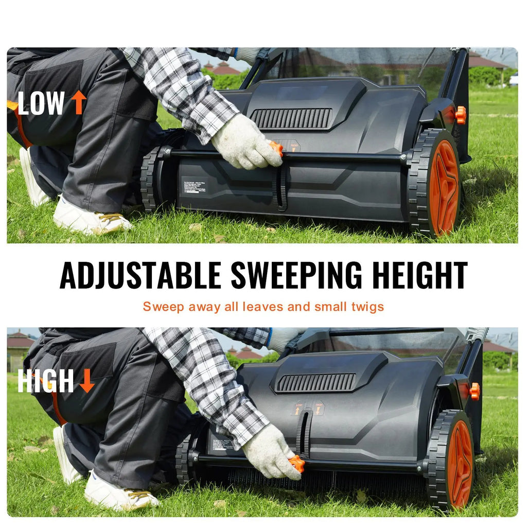 Lawn Sweeper with Heavy-Duty Steel Frame- 21-Inch Push | Efficient Leaf Collection for Easy Yard Maintenance