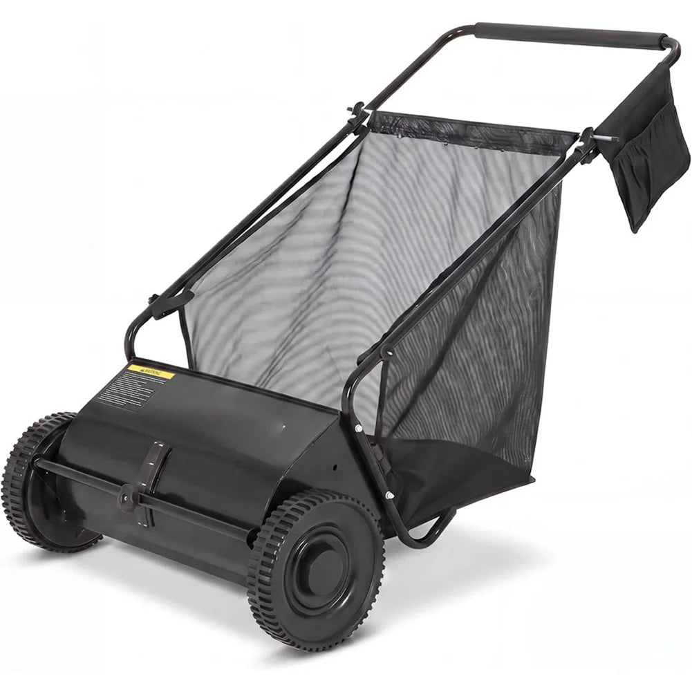 Lawn Sweeper | 26-Inch Manual Yard Sweeper with Adjustable Height & Tool Bag for Efficient Leaf Collection