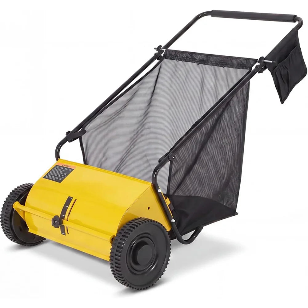 Lawn Sweeper | 26-Inch Manual Yard Sweeper with Adjustable Height & Tool Bag for Efficient Leaf Collection