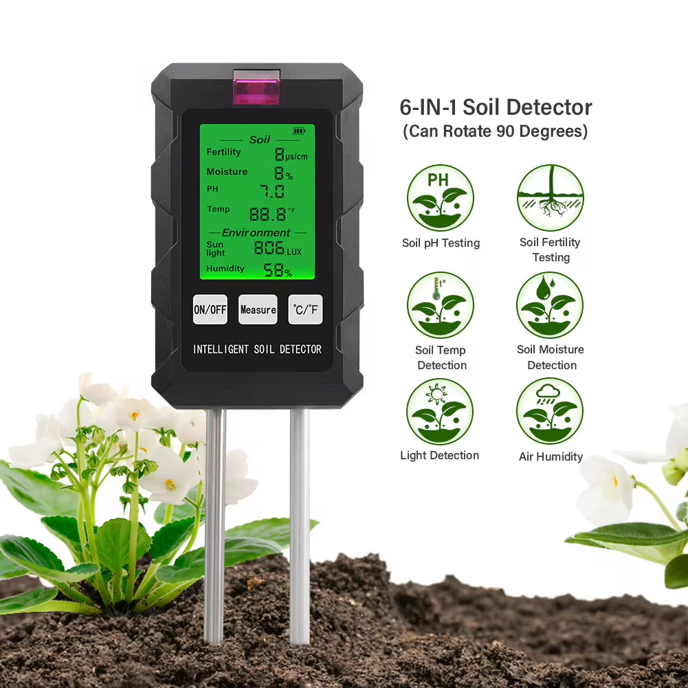 Rootabest | 6-in-1 Soil Tester with Digital Display | Accurate pH & Moisture Meter for Healthy Plants 3