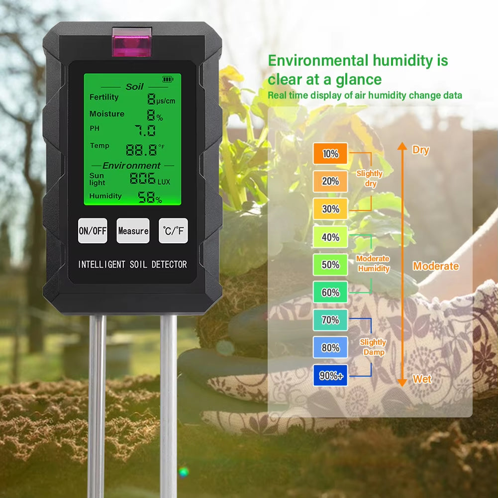 Rootabest | 6-in-1 Soil Tester with Digital Display | Accurate pH & Moisture Meter for Healthy Plants 4