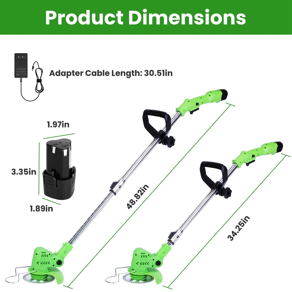 SnarKutor 2.0 | Cordless Brush Cutter with Adjustable Length & Triple Blades | Effortless Yard Maintenance Tool 6