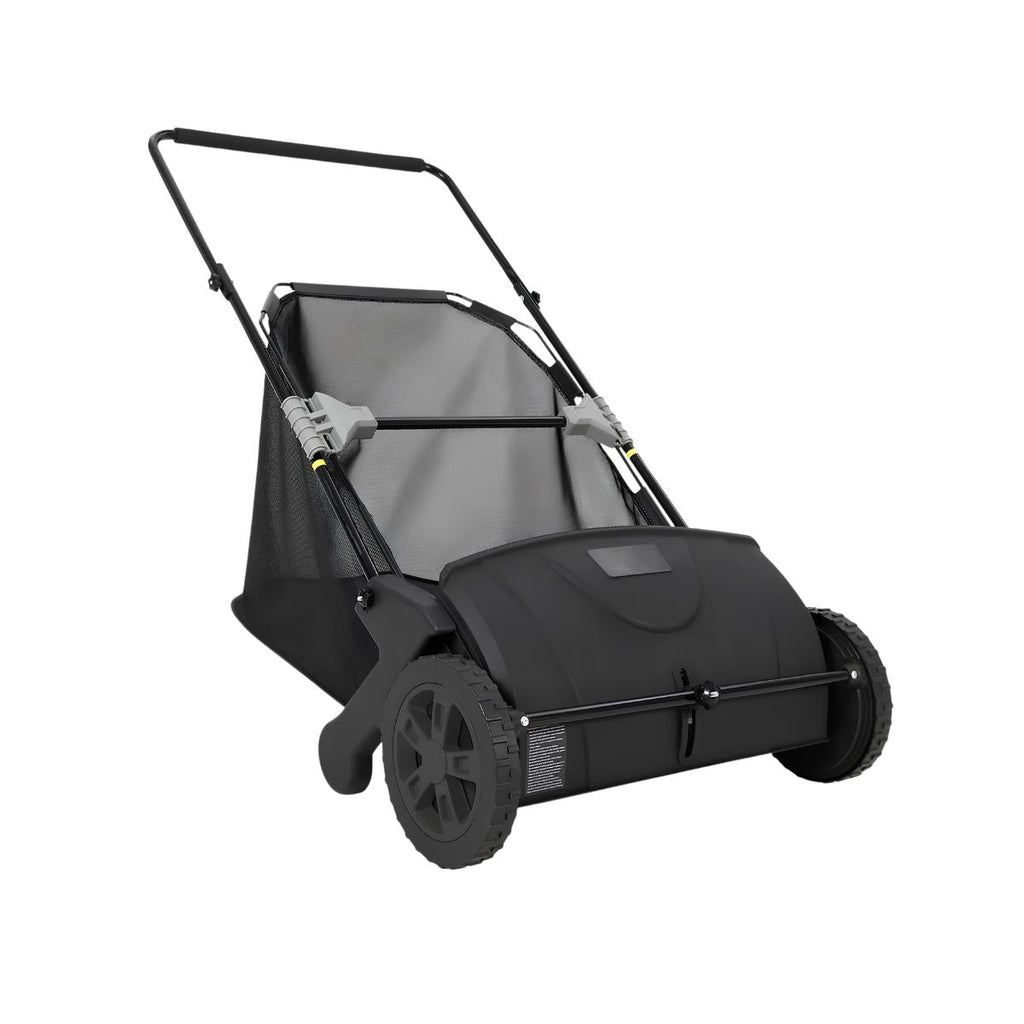 Push Lawn Sweeper with Adjustable Brush Height | Efficient Leaf Collection for Easy Yard Maintenance
