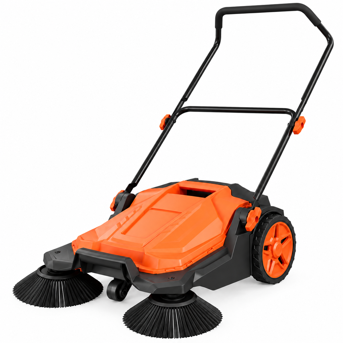 Efficient Push Sweeper | Manual Lawn Sweeper with Adjustable Handle | Quick Outdoor Cleanup Tool for Driveways and Patios