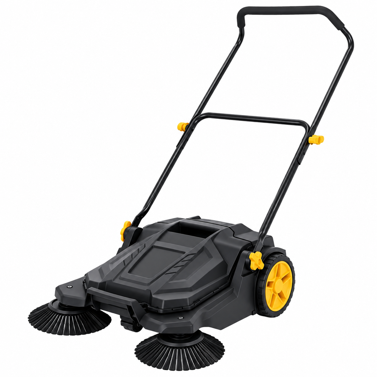 Efficient Push Sweeper | Manual Lawn Sweeper with Adjustable Handle | Quick Outdoor Cleanup Tool for Driveways and Patios